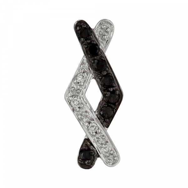 Золотая подвеска с чёрными и белыми бриллиантами № 98114