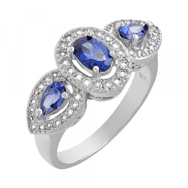 Серебряное кольцо с фианитом № 80573