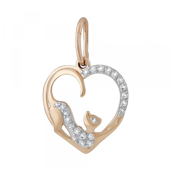 Золотая подвеска с фианитом № 135338