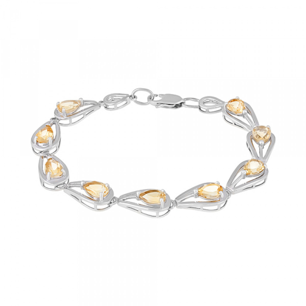 Серебряный браслет с цитрином № 126613