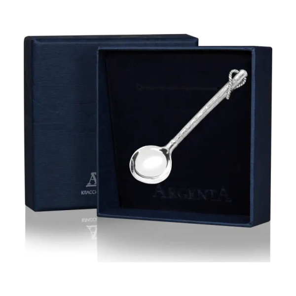 Ложка к солонке Рыбак из серебра 925 пробы