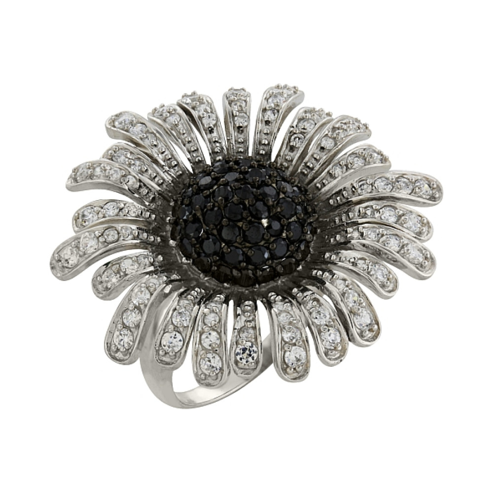 Серебряное кольцо с фианитом № 82494