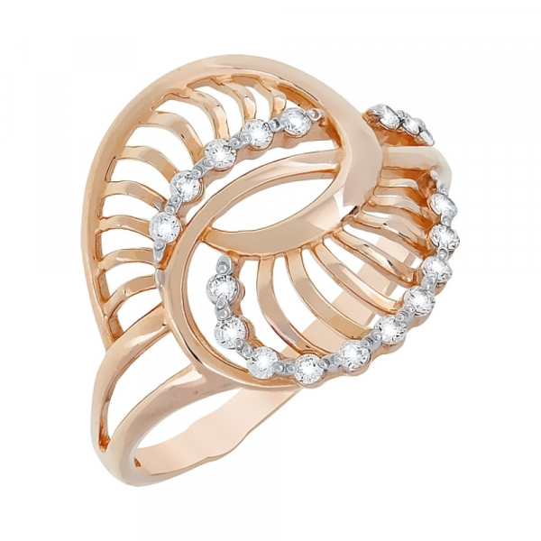 Золотое кольцо с фианитами № 99241