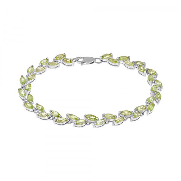 Серебряный браслет с хризолитом № 123871