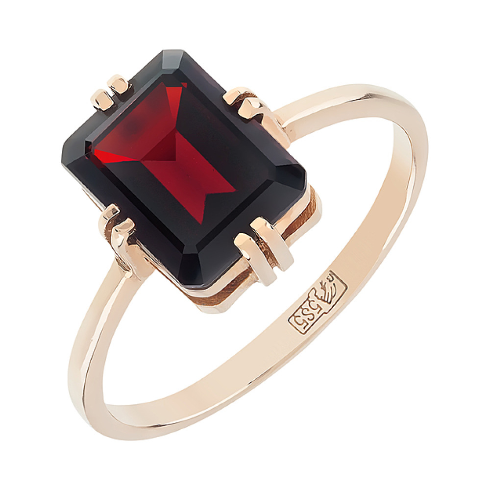 Золотое кольцо с гранатом № 95073