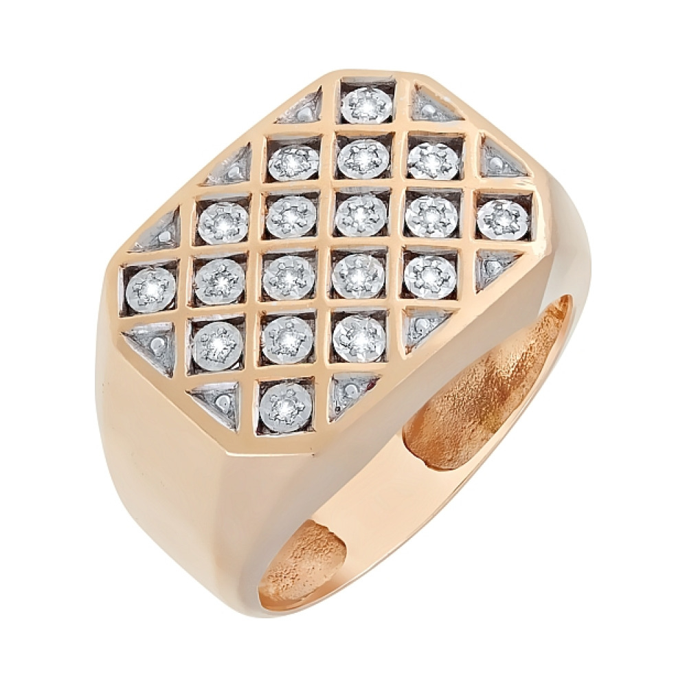  Перстень мужской с бриллиантами № 63763