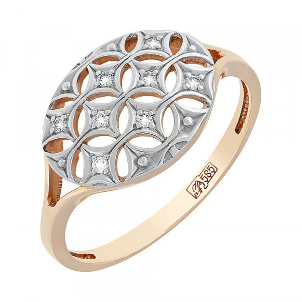 Золотое кольцо с бриллиантом № 72676