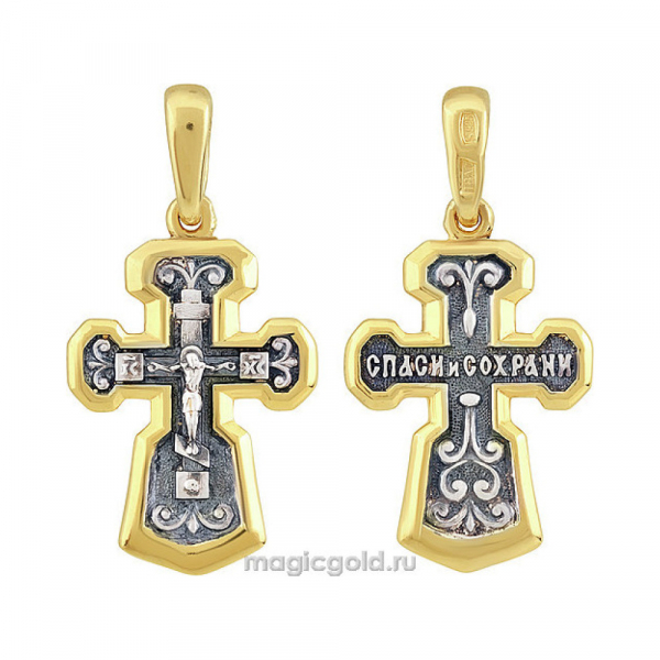 Серебряная подвеска без камня с золотым покрытием № 151331