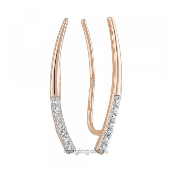 Золотые серьги с фианитом № 160795