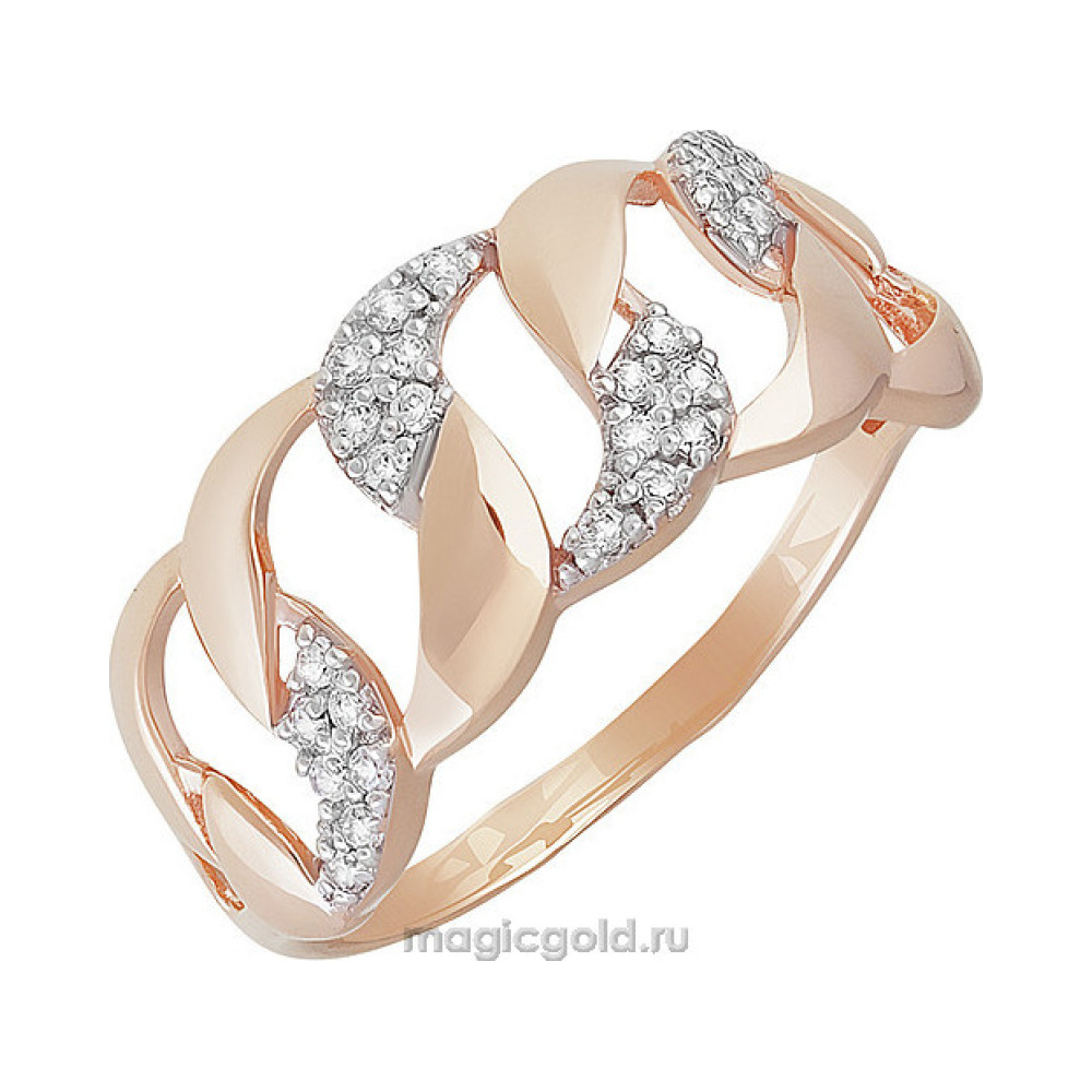 Золотое кольцо с фианитом № 155924