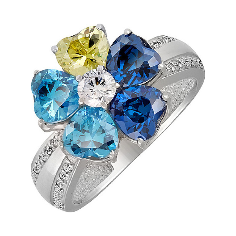 Серебряное кольцо с фианитом № 134380