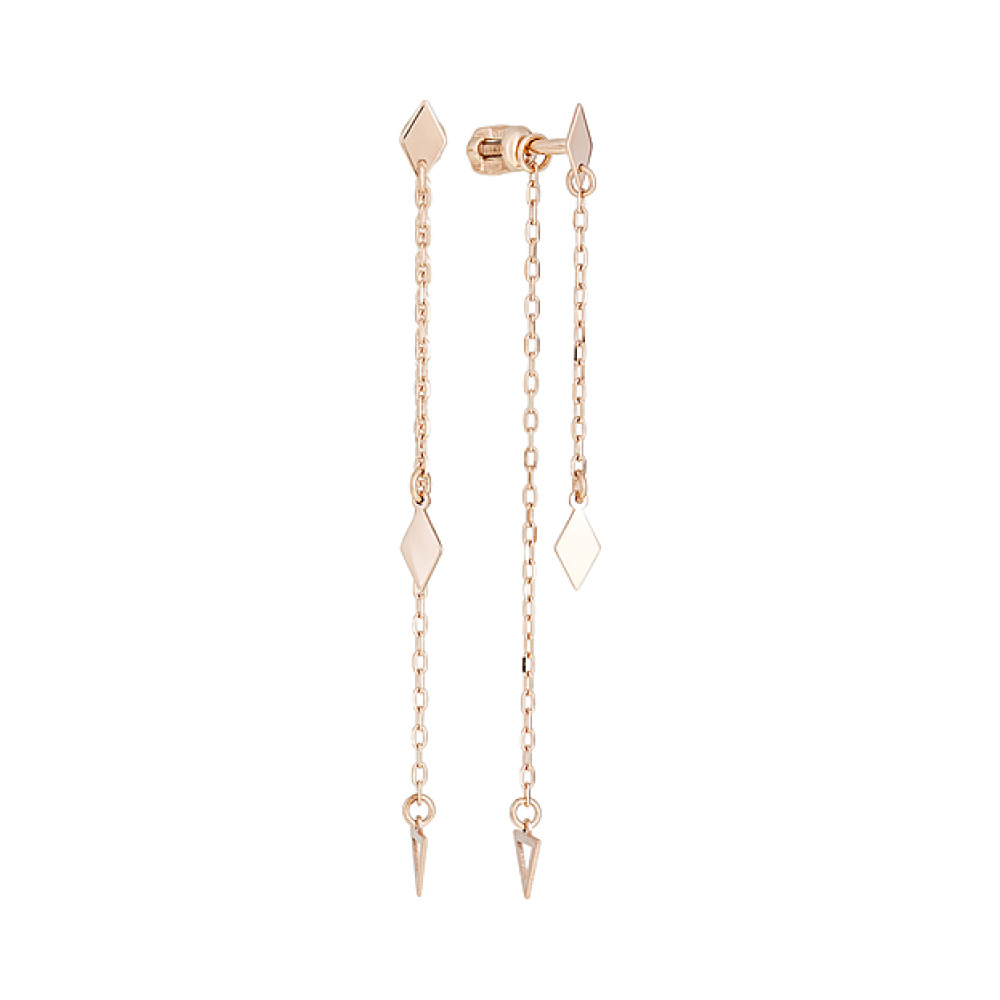 Золотые серьги без камня № 128003