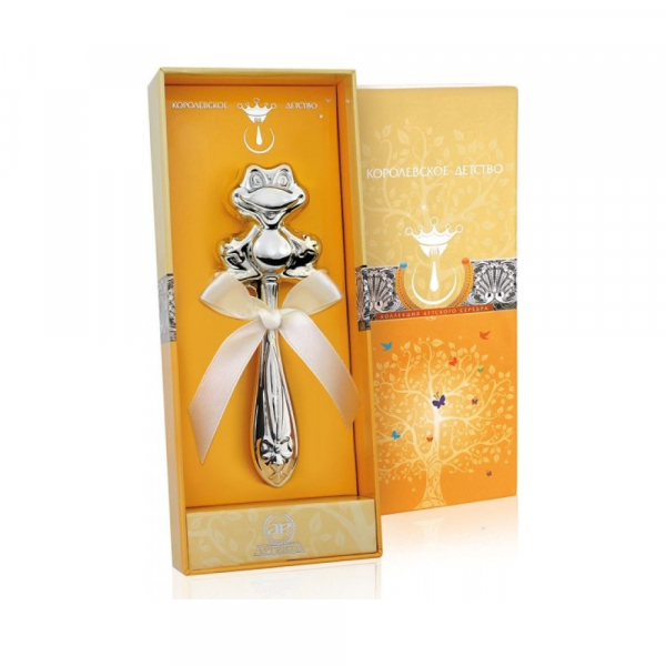 Серебряная погремушка «Лягушка»