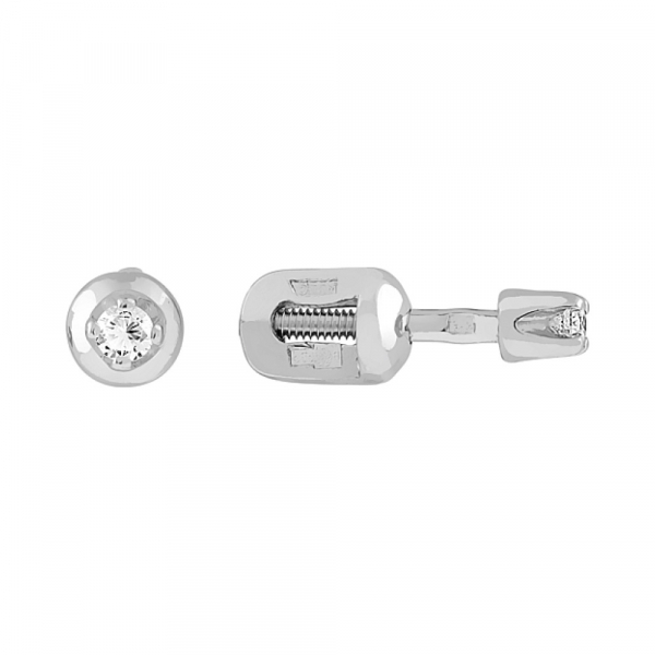  Пуссеты из белого золота с бриллиантами № 8416