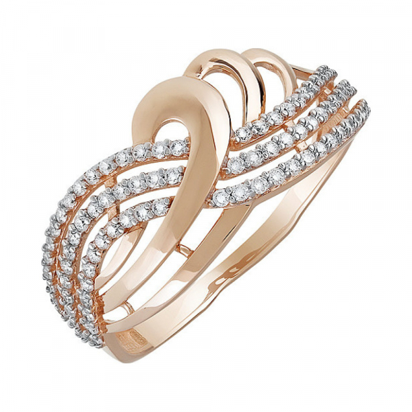 Золотое кольцо с фианитом № 134393