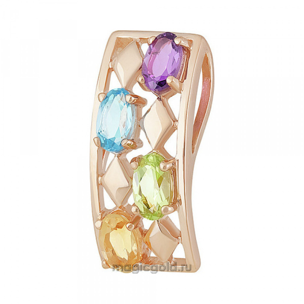 Золотая подвеска с полудраг вставками № 141869