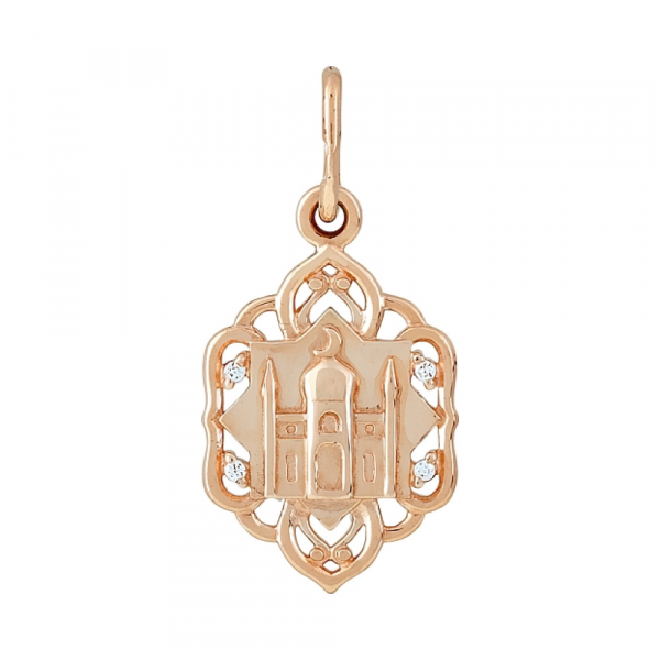 Золотая подвеска с фианитами № 115178