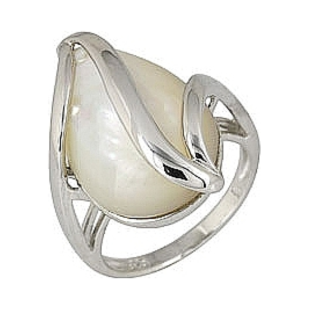 Серебряное кольцо с имитац. жемчуга № 68277