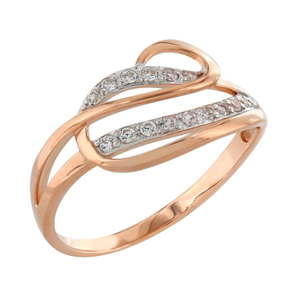 Золотое кольцо с фианитом № 82415