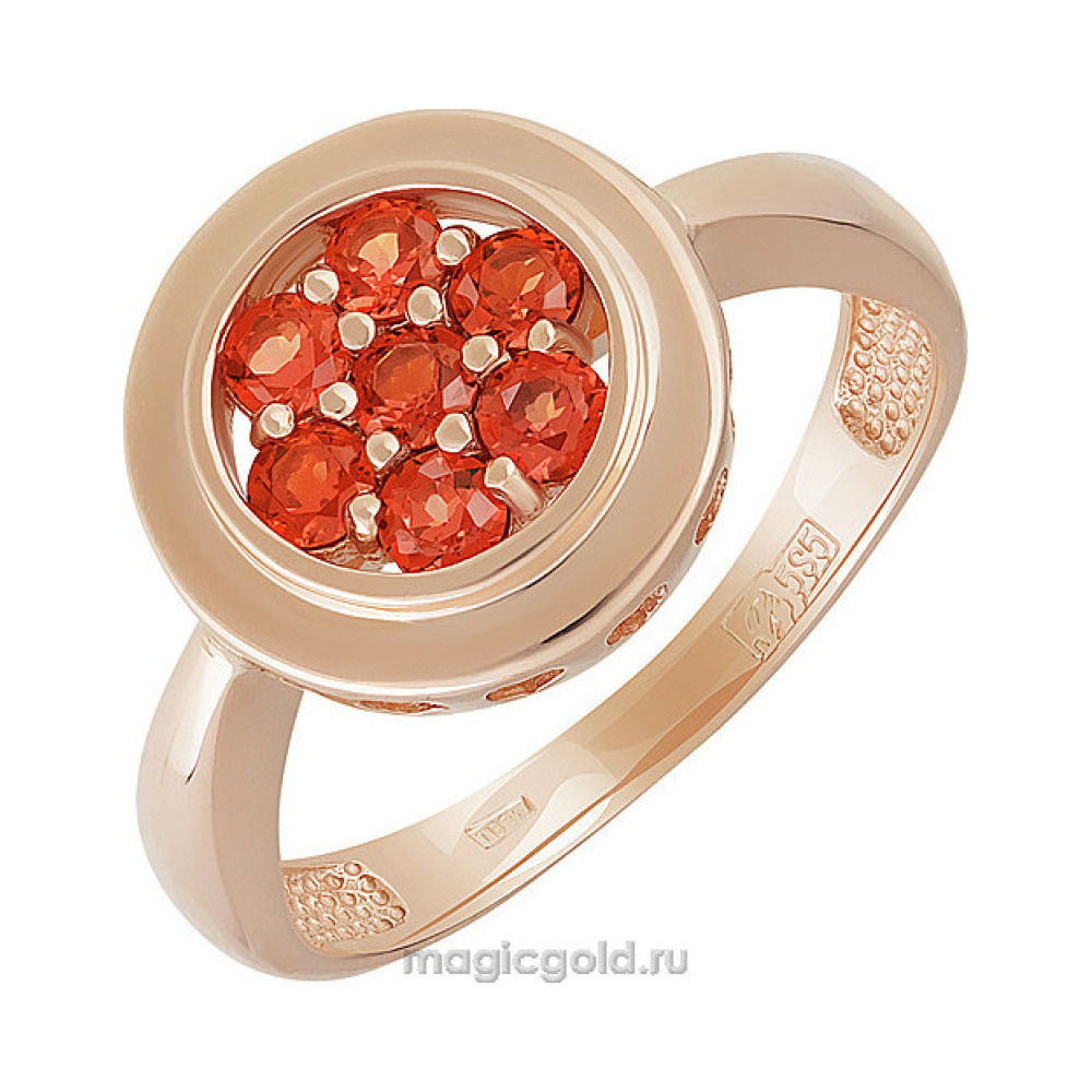 Золотое кольцо с гранатом № 141340