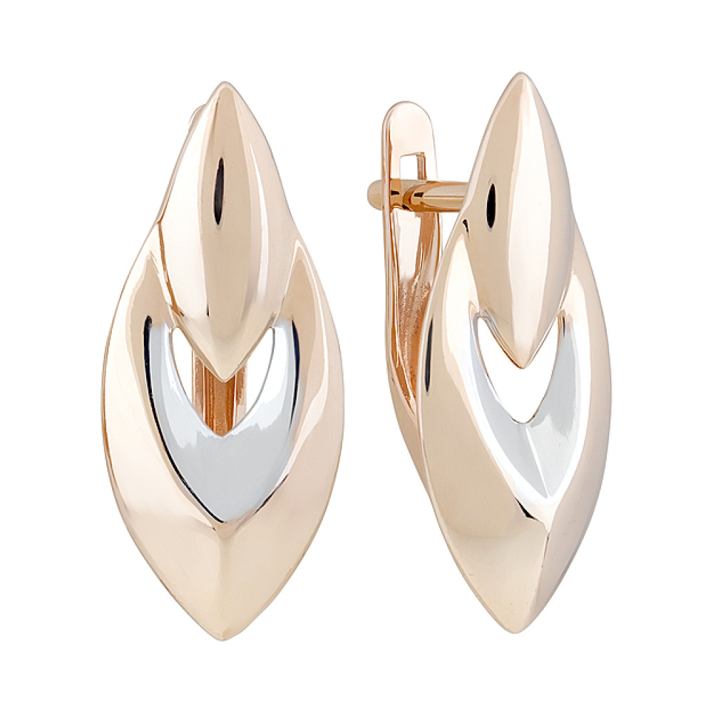 Золотые серьги без камня № 127583