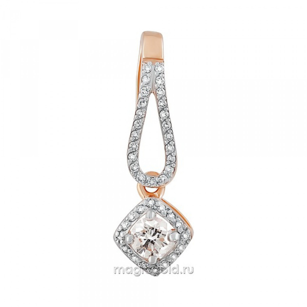 Золотая подвеска с бриллиантом № 160725