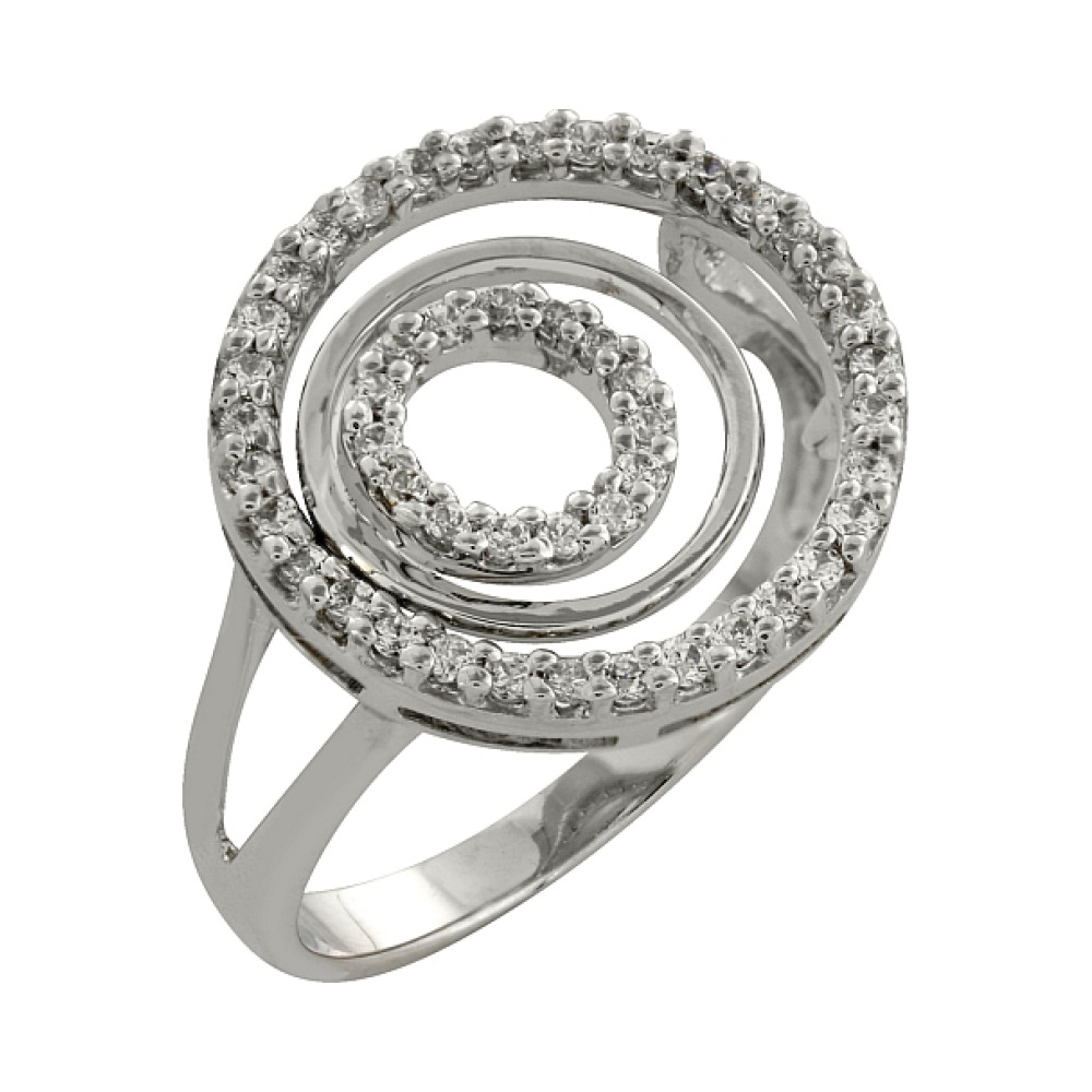 Серебряное кольцо с фианитами № 98055
