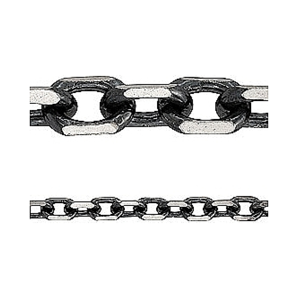 Серебряная цепь якорная граненая черн. № 31053