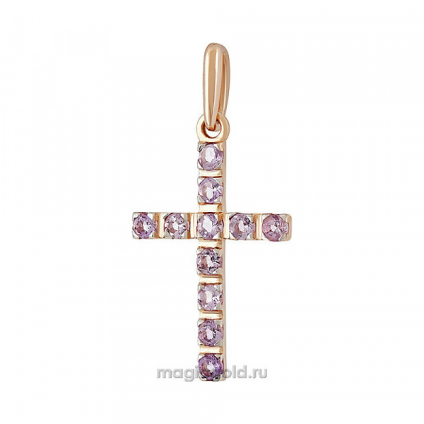 Золотая подвеска с аметистом № 51863