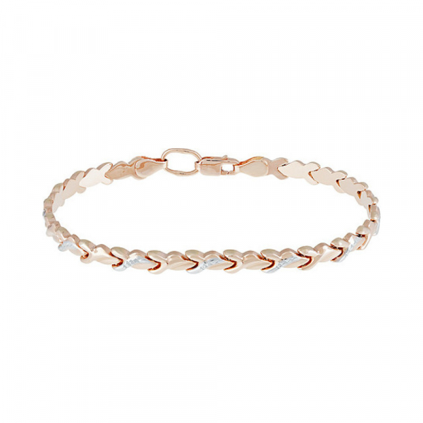 Золотой браслет без камня с алмазкой № 136854