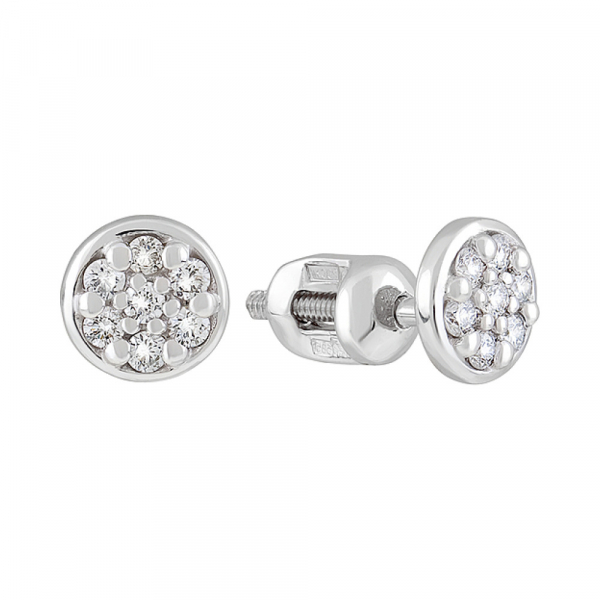 Пуссеты с бриллиантом № 127661