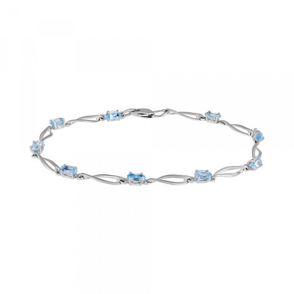 Серебряный браслет с топазом № 134108