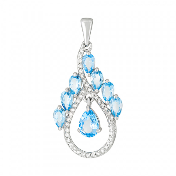 Серебряная подвеска с топазом и фианитом № 126951