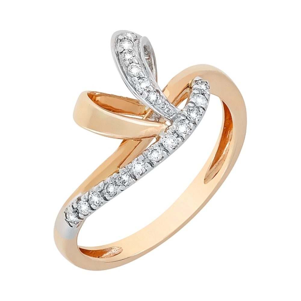 Золотое кольцо с бриллиантом № 82255