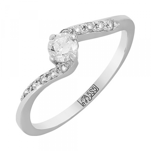 Золотое кольцо с бриллиантом № 77533