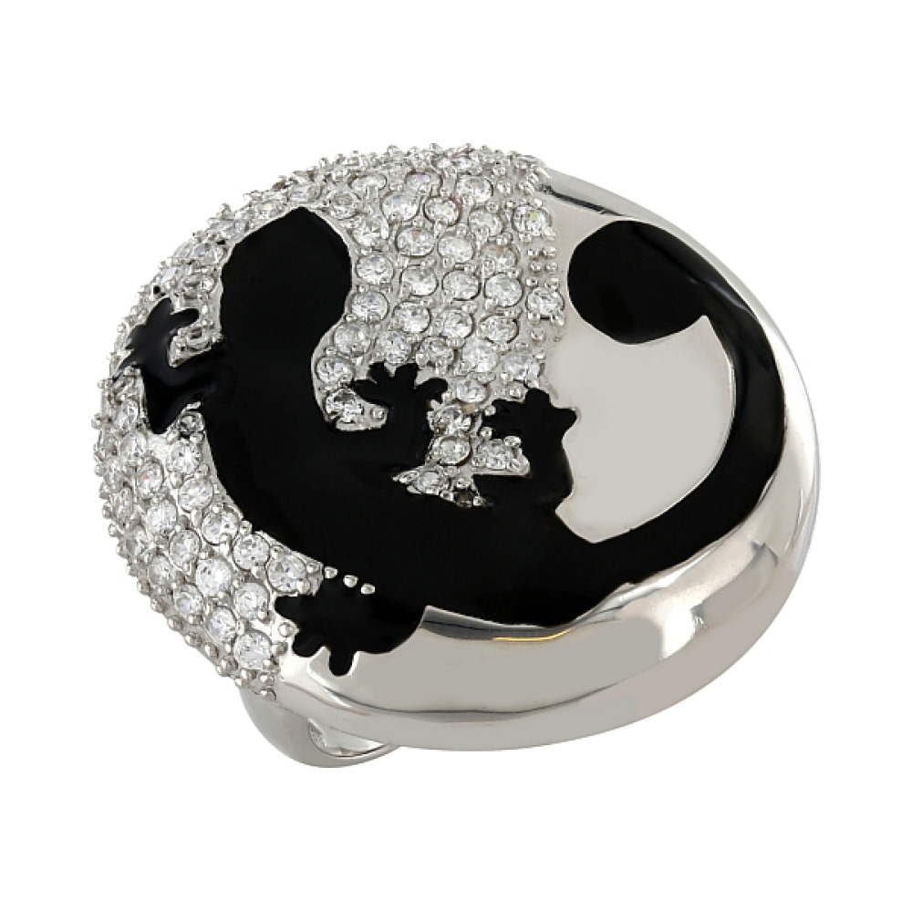 Серебряное кольцо с фианитом № 82622