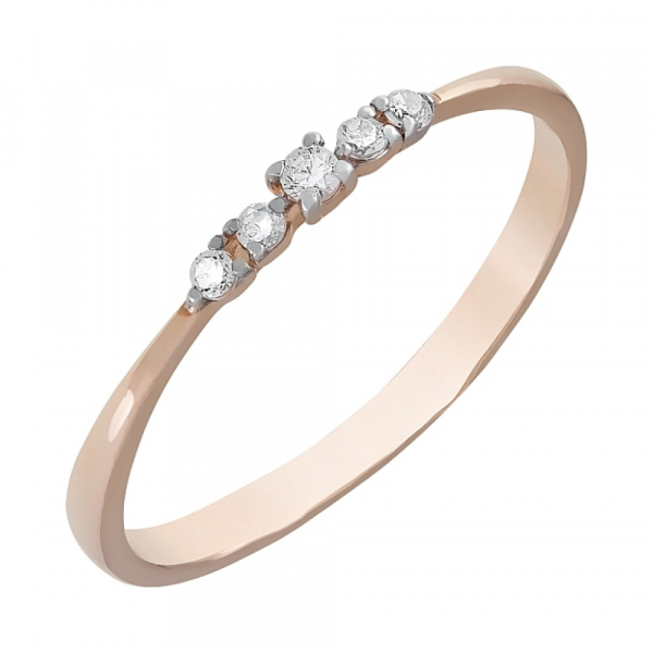 Золотое кольцо с фианитами № 120656