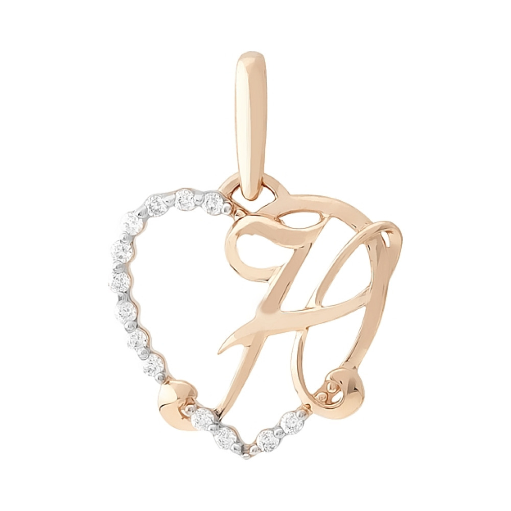 Золотая подвеска с фианитами № 110025