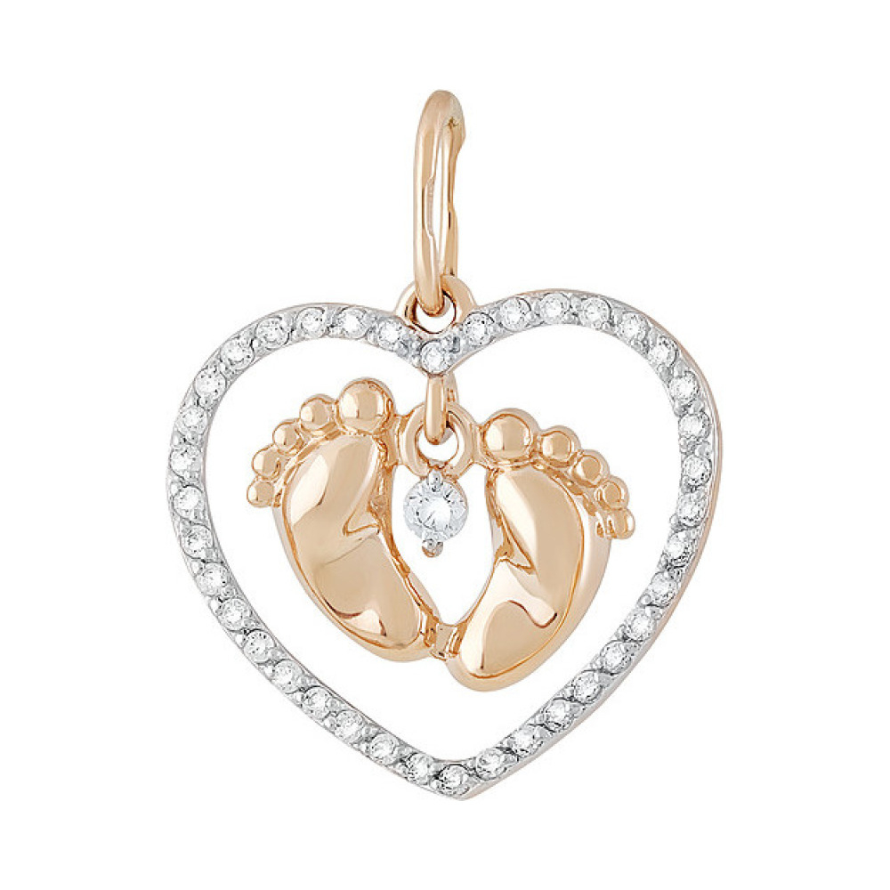 Золотое кольцо с топазом и фианитом № 105682