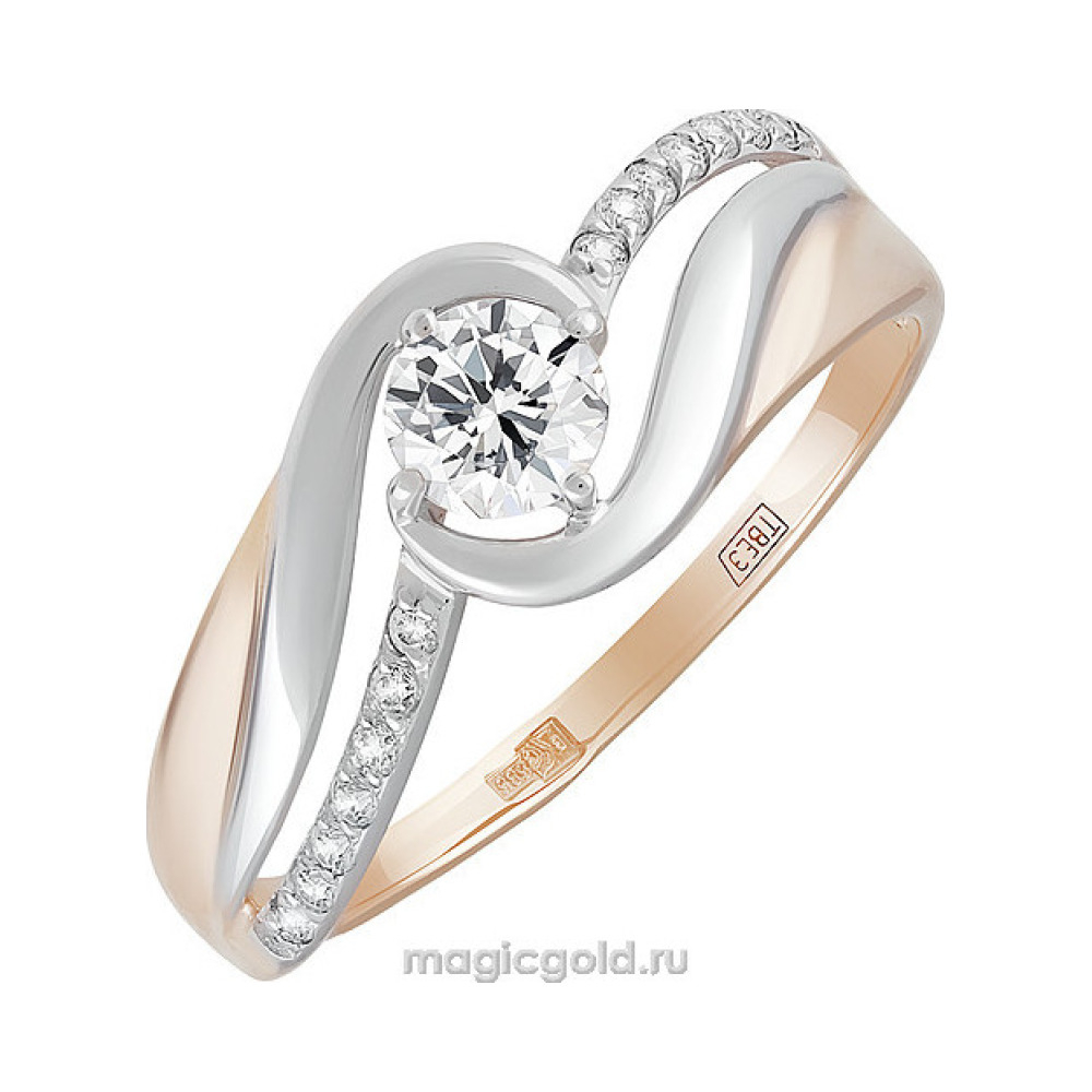 Золотое кольцо с фианитом № 140919