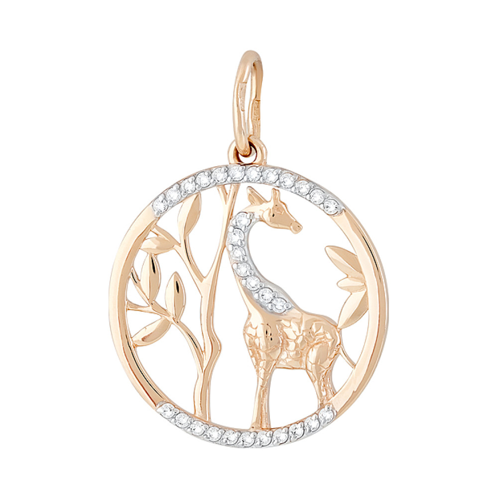 Золотая подвеска с фианитами № 129022