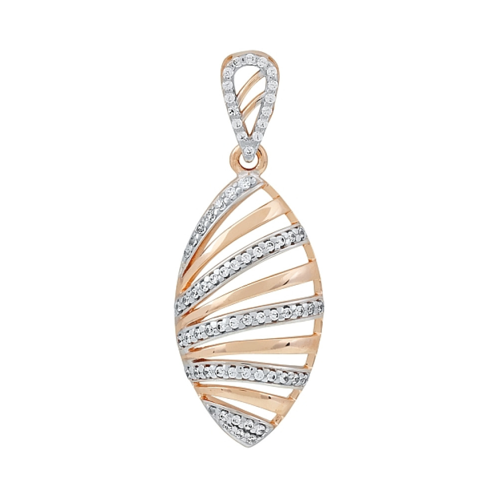 Золотая подвеска с фианитами № 116186