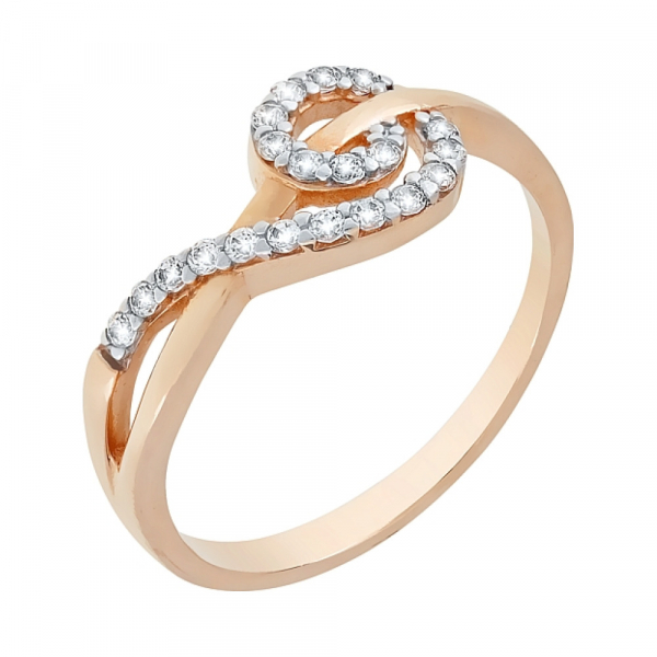 Золотое кольцо с фианитом № 76987