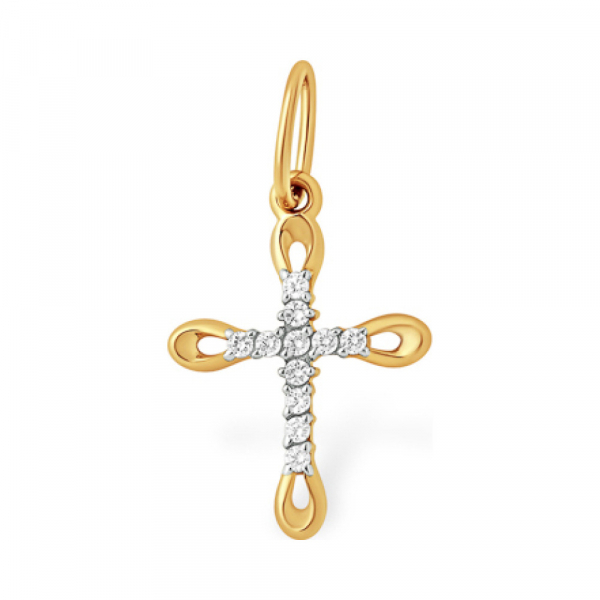 Золотая подвеска с фианитом № 163185