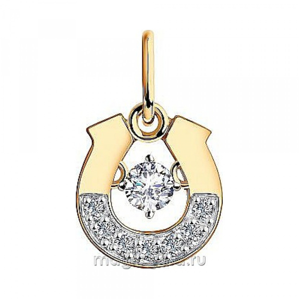 Золотая подвеска с фианитом № 174088