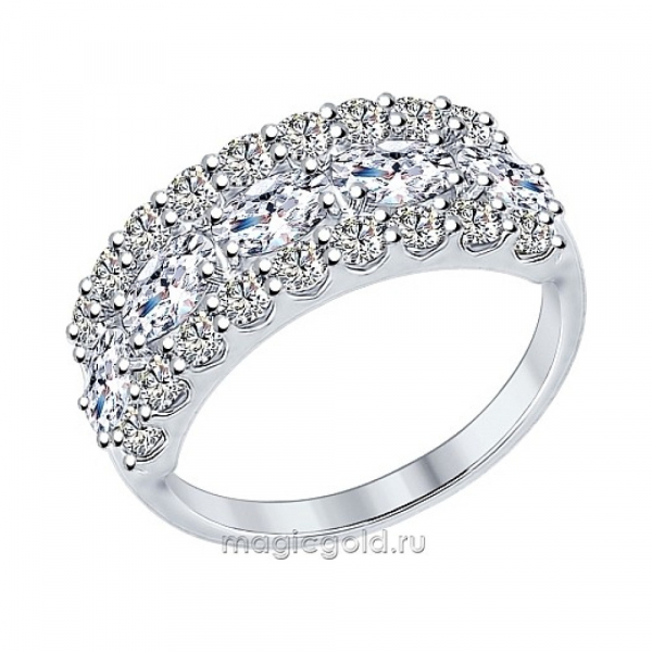 Серебряное кольцо с фианитом № 138571