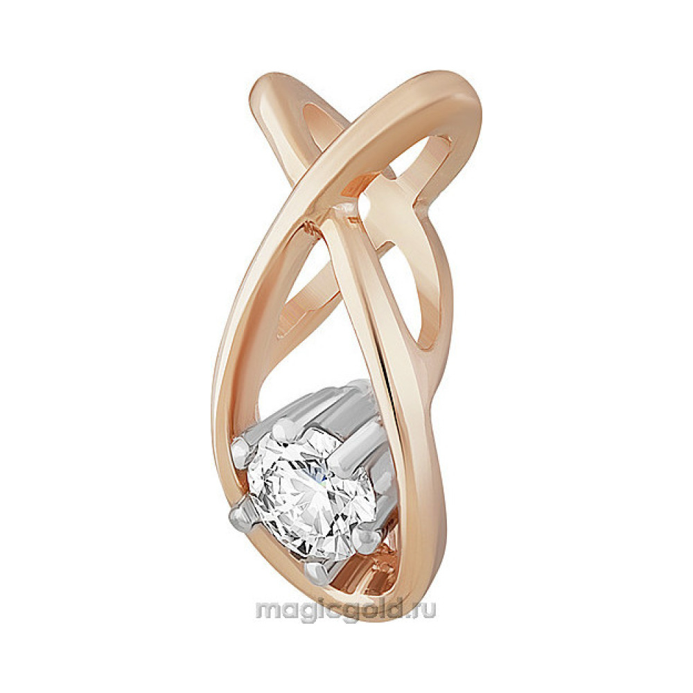 Золотая подвеска с бриллиантом № 111709