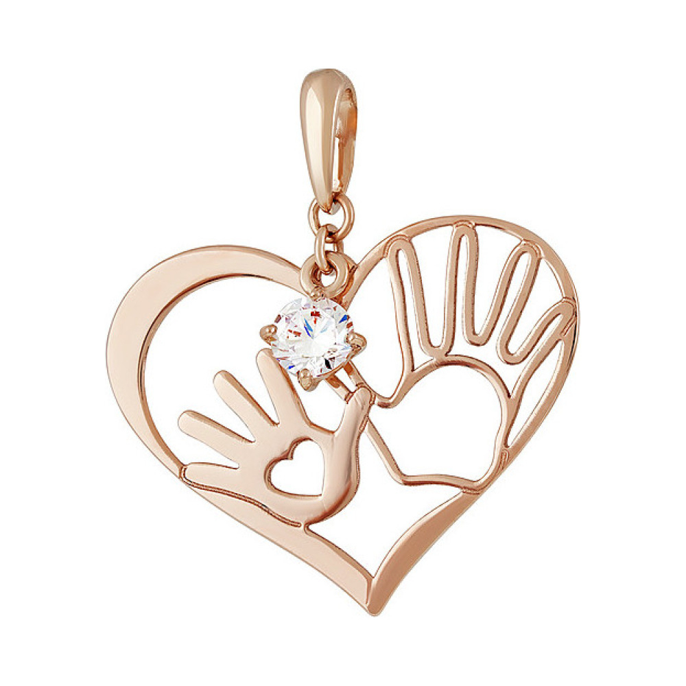 Золотая подвеска с фианитом № 137934