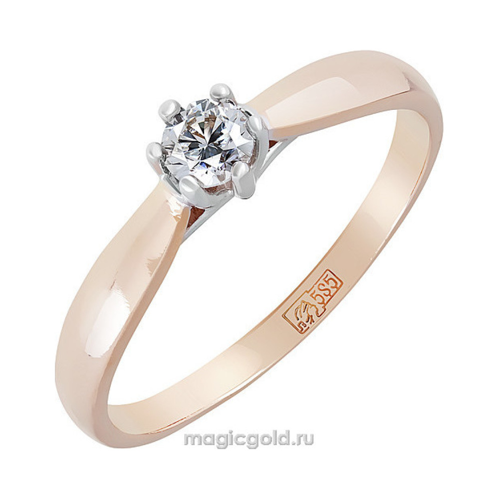 Золотое кольцо с бриллиантом № 120970