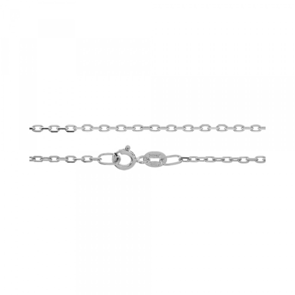 Серебряная цепь якорная граненая родированная № 100384